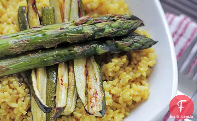 Espargos E Courgettes Arroz De Açafrão