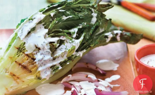 Salada Romaine Grelhada Com Leitelho-Molho Cebolinha