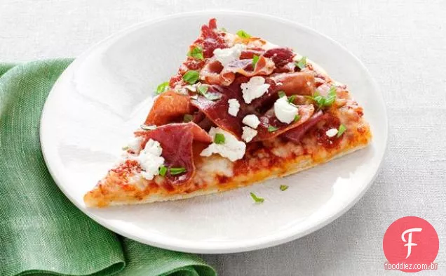 Queijo de cabra fresco e Prosciutto Pizza