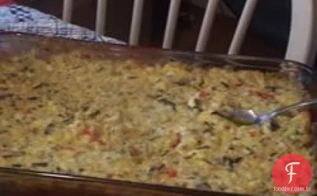 Caçarola de frango e arroz selvagem