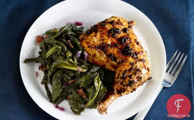 Casa Branca Jardim Erva-Frango Assado com verduras assadas