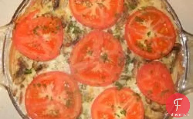 Caçarola marrom de ovo e Hash