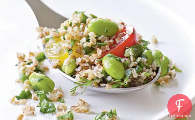 Salada Bulgur com Edamame e tomate cereja