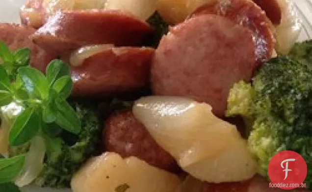 Fácil Kielbasa Skillet Jantar