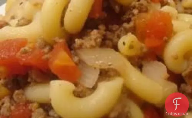 Cotovelos e carne moída