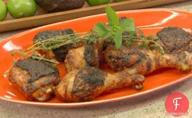 Grelhado Idiota esfregou frango com Habanero-Esmalte De Hortelã