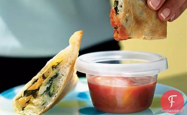 Frango Assado-Alcachofra Calzones
