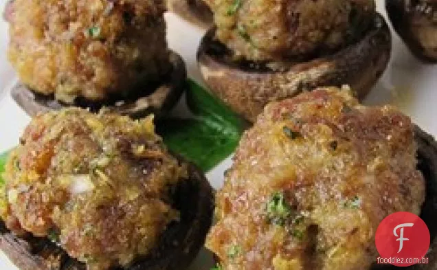 Cogumelos Recheados Com Salsicha Fácil