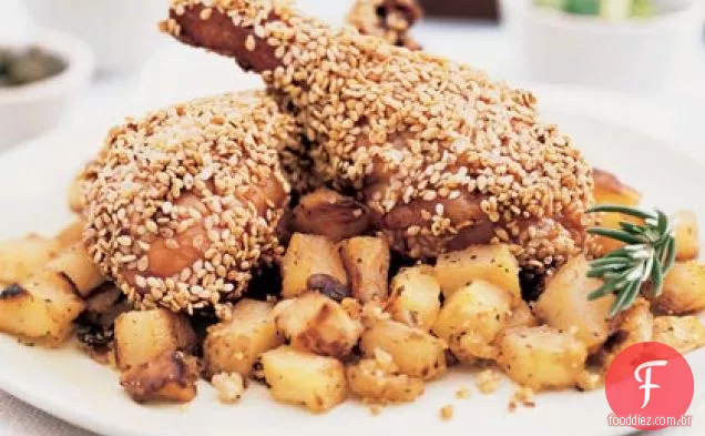 Coxinhas de gergelim com Hash de forno crocante