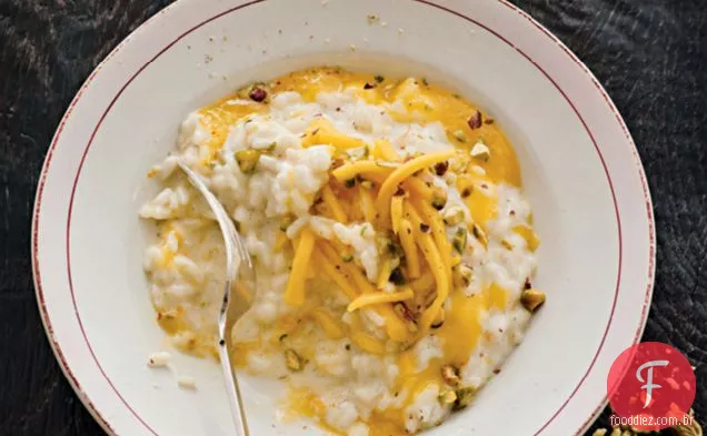 Risoto De Baunilha E Coco Com Manga Temperada E Pistache