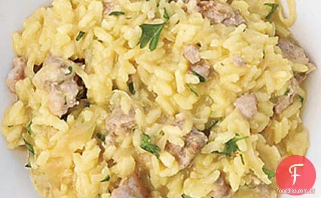 Risoto de erva-doce e Salsicha