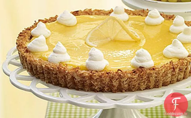 Torta de limão com crosta de coco