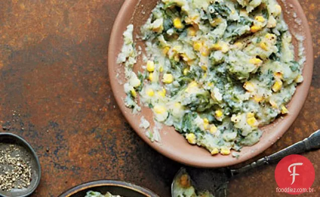Purê de ervilhas e batatas com milho (Irio)