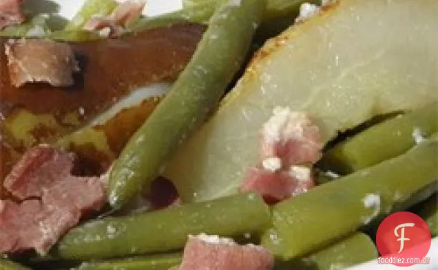 Feijão verde e peras com Bacon
