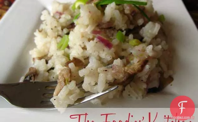 Arroz cogumelo-laranja