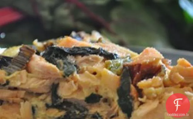 Quiche de salmão e acelga suíça