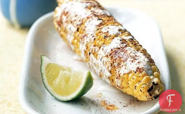 Milho mexicano grelhado com Crema