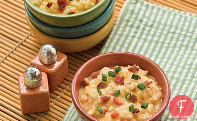 Risoto de queijo e Bacon