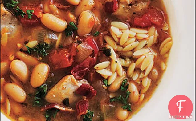 Sopa de frango e Feijão Branco