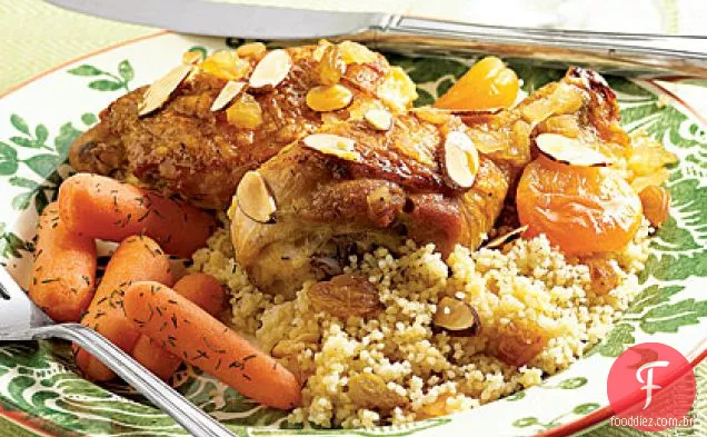 Frango Assado com damascos