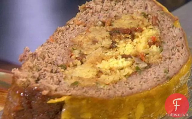 Pão De Milho Recheado Bolo De Carne