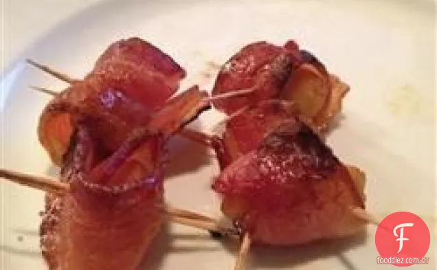 Vieiras marinadas embrulhadas em Bacon
