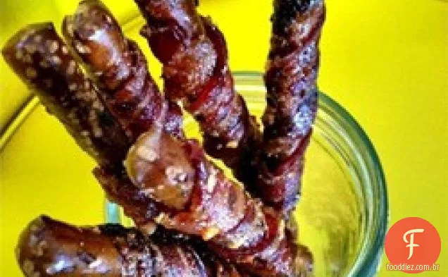 Bacon Embrulhado Pretzels