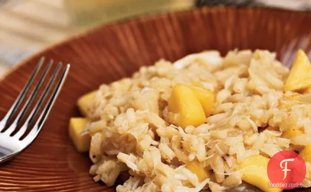 Risoto de caranguejo e Coco Com Manga