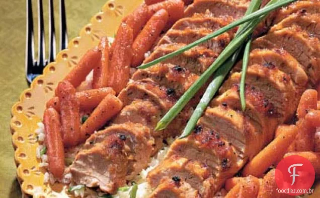 Cenouras doces e arroz