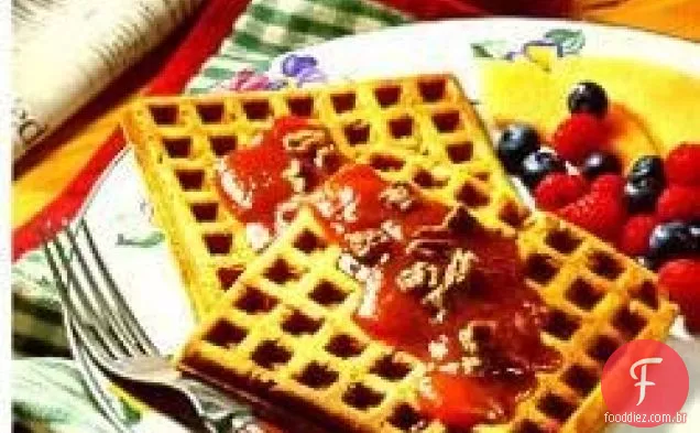 Waffles De Abóbora Com Nozes