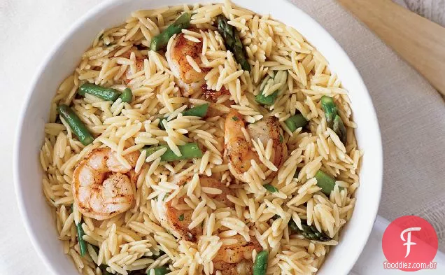 Risoto Orzo com camarão amanteigado