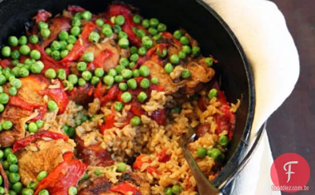 Frango E Arroz Integral Com Chouriço