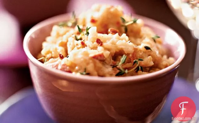 Risoto caramelizado de cebola com Bacon