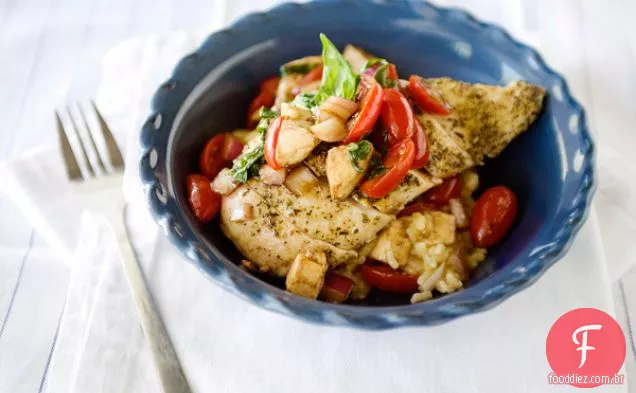 Risoto Assado No Forno Com Frango Caprese