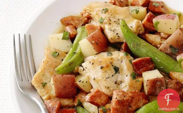 Frango Cozido Com Andouille