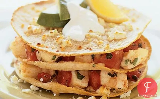 Pilhas de peixes com Crema Mexicano