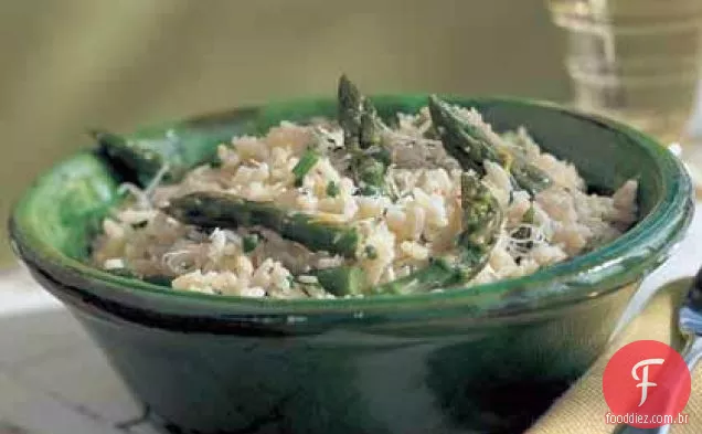 Arroz cremoso com espargos