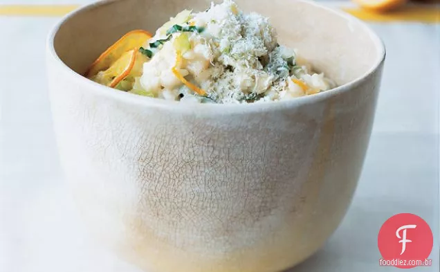 Risoto de Limão Meyer com manjericão