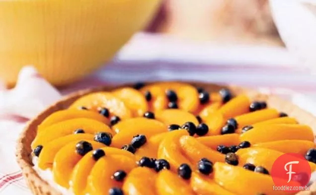 Torta De Mirtilo E Pêssego