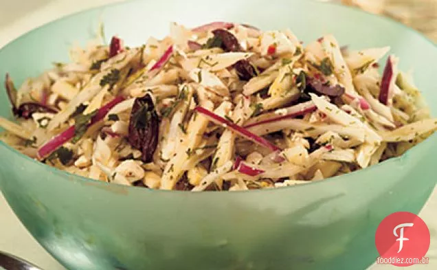 Funcho, Feta e Kalamata salada de repolho