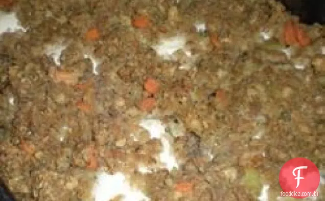Frango assado com recheio de compota de maçã