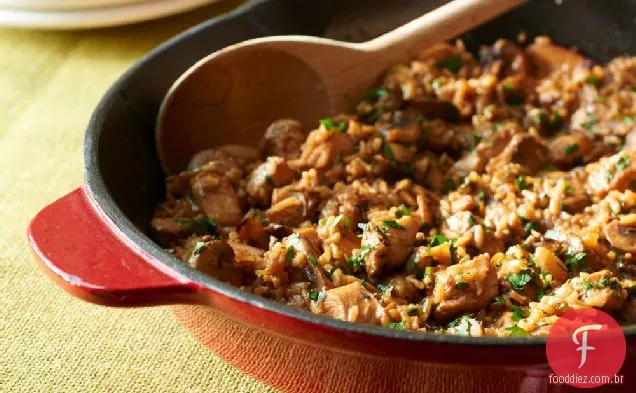 Frango com parmesão e arroz