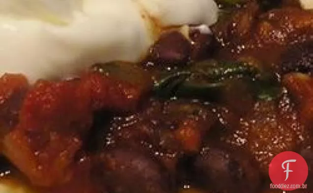 Tomate espinafre e feijão Burrito