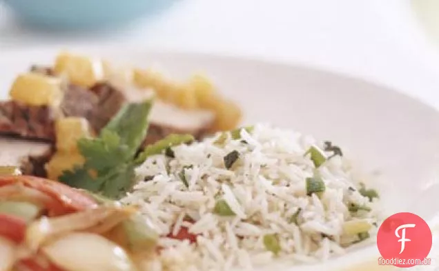 Hortelã-coentro e arroz de coco