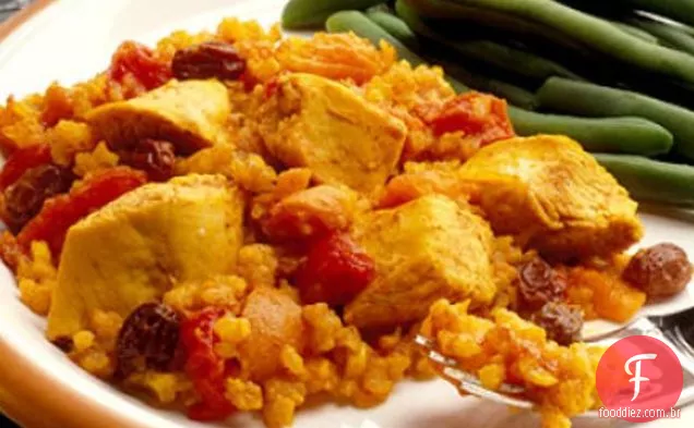 Frango E Arroz Assados Com Curry