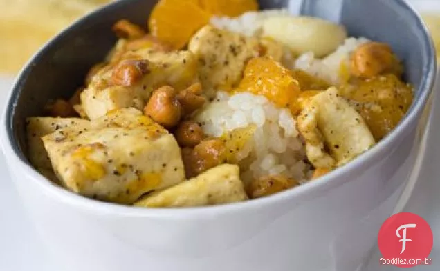 Arroz Mandarim De Gengibre Com Tofu De Caju