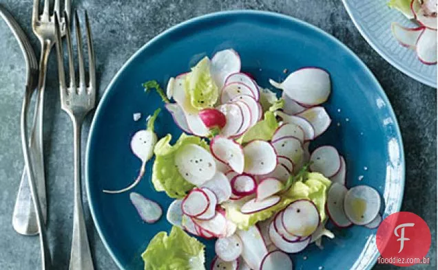 Salada de alface e rabanete de Boston