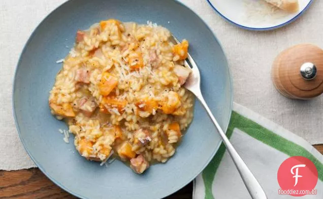 Risoto de açafrão com abóbora