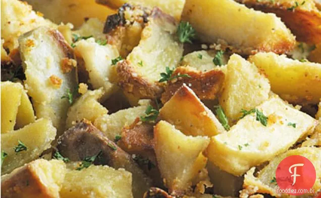 Batatas Assadas Com Parmesão Dourado