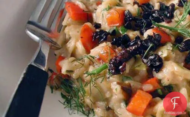 Risoto de cevada com Erva-doce e azeitonas